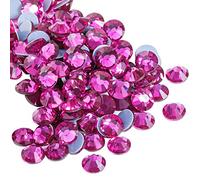 Beadsland Hotfix Rhinestones, 1440pcs Flatback Crystal Rhinestones for Crafts Clothes DIY Decoration, Fuchsia, SS20, 4.6-4.8mm