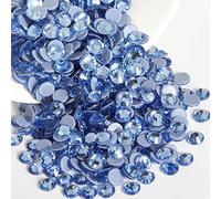 Beadsland Hotfix Rhinestones,1440pcs Flatback Crystal Rhinestones for Crafts Clothes DIY Decorations,Light Sapphire,SS12,3.0-3.2mm