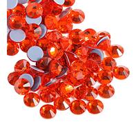 Beadsland Hotfix Rhinestones,1440pcs Flatback Crystal Rhinestones for Crafts Clothes DIY Decorations,Orange,SS12,3.0-3.2mm