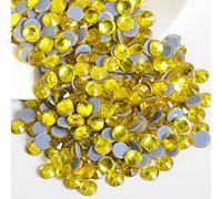 Beadsland Hotfix Rhinestones,2880pcs Flatback Crystal Rhinestones for Crafts Clothes DIY Decorations,Lemon Yellow,SS8,2.3-2.5mm