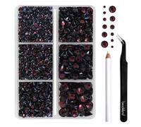 BEADSLAND Hotfix Rhinestones,4000 PCS Purple Rhinestones for Clothes Crafts Mixed 6 Sizes with Wax Pencil and Tweezers Kit,SS6-SS30,Amethyst
