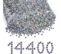 Beadsland Hotfix Rhinestones Bulk, 14400Pcs Crystal Hot Fix Rhinestones for Crafts Clothes DIY Decoration, Crystal AB, SS10, 2.7-2.9mm