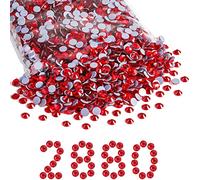 Beadsland Hotfix Rhinestones Bulk,2880pcs Red Hot Fix Rhinestones for Crafts Clothes DIY Decoration,Light Siam,SS30,6.3-6.5mm