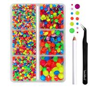 Beadsland Hotfix Rhinestones Set,Neon Mix,Mixed 6 Sizes 4000 PCS