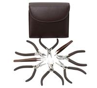 Beadsmith 8 FASHION-CHOCOLATE COLOR TOOL SET FOR MAKING JEWELRY with COORDINATED CLUTCH CARRY CASE