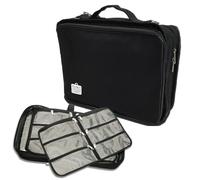 BeadSmith Crafter's Tote Bag, with 2 Removable Pockets and 23 Compartments 12x10", Black