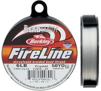 Beadsmith Fireline, Braided Bead Thread, Crystal Color, 50 Yards (6lb Test) 0.006 Inch