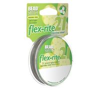 Beadsmith Flex Rite 21 Strand Clear Coated Flex Rite Beading Stringing Wire .024 Inch 100 Feet Nylon Coated 29 Lb Break