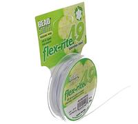 Beadsmith Flex-Rite Beading Wire, 49 Strand .014" Thick, 100 Foot Spool, Pearl Silver