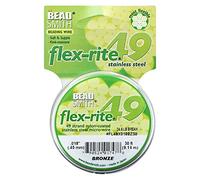 Beadsmith Flex-Rite Beading Wire, 49 Strand .018" Thick, 30 Foot Spool, Bronze