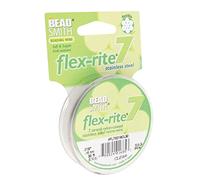 Beadsmith Flex Rite Coat Flex Rite Beading Stringing Wire .018 Inch 30 Feet Nylon Coated Stainless Steel 7 Strand Tigertail 20.6Lb Break