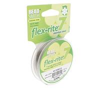 Beadsmith Flex Rite Coat Flex Rite Beading Stringing Wire .020 Inch 30 Feet Nylon Coated Stainless Steel 7 Strand Tigertail 26.9Lb Break