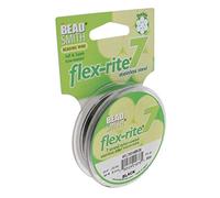 Beadsmith Flex Rite Flex Rite Beading Stringing Wire 30 Feet Nylon Coated Stainless Steel 7 Strand Tigertail 8Lb Break 0.014 Black