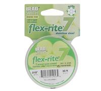 Beadsmith Flex Rite Flex Rite Beading Stringing Wire 30 Feet Nylon Coated Stainless Steel 7 Strand Tigertail 20.6Lb Break 0.018 Yellow Green