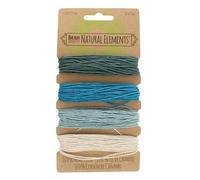 Beadsmith Natural Elements, 100% Hemp Cord, 4x40ft (12.2m), Aqua, 1.0mm