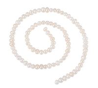 Beadthoven 1 Strand 2A++ Grade Natural Cultured Freshwater Pearl Beads 3-3.5mm Potato Round Pearl Beads White Genuine Pearls for Jewelry Making Earrings Necklace DIY Crafts Supplies Hole: 0.7mm