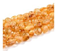 Beadthoven 1 Strand Natural Citrine Beads Smooth Tumbled Stone Nuggets Chakra Gemstone Beads for Bracelet Jewelry Making Hole: 0.8mm, 15.94 Inch