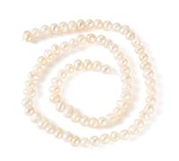 Beadthoven 1 Strand Natural Cultured Freshwater Pearl Beads Seashell Color Potato Shape Freshwater Pearl Beads for Necklace Bracelet Jewelry Making, Hole: 0.7mm