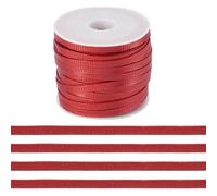 Beadthoven 10 Yards Flat Waxed Cords 4mm Wide Flat Waxed Polyester Thread Ribbon Braid String for Weaving Macrame Crafts Bracelet Necklace Choker Jewelry Making, Red