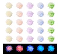 Beadthoven 100Pcs 9mm Glow in The Dark Resin Flower Cabochons Colorful Flower Flatback Charms Undrilled Mini Flower Nail Charms for DIY Jewelry Embellishment Supplies Scrapbooking Nail Art Decoration
