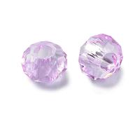 Beadthoven 100pcs Glass European Beads Large Hole Loose Beads No Metal Core Faceted Rondelle Bead fit for 5mm Snake Chain Bracelets Necklace Jewelry Making 14x8mm