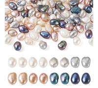 Beadthoven 100pcs Natural Cultured Freshwater Pearl Beads 4 Style Dyed Rice Baroque Freshwater Pearl Beads for Craft Jewelry Making, Hole: 0.5~0.7mm