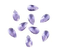 Beadthoven 100pcs Teardrop Glass Beads Lilac Color Faceted Dorp Crystal Beads Top Drilled Dangle Pendants for Jwewelry Making Chandelier Home Hanging Decor, Hole: 1mm