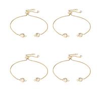 Beadthoven 10pcs Adjustable Slider Bracelets 18K Gold Plated Brass Slider Extender Chains with Rhinestone Heart Charms for DIY Bracelet Jewelry Making