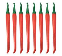 Beadthoven 10pcs Gel Ink Chili Pens Pepper Shape Plastic Ballpoint Pen Fine Tip Writing Pens for Journal Office School Stationery Supplies, Red
