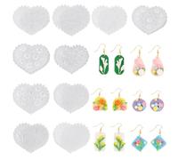 Beadthoven 10pcs Small Flower Resin Molds Mini Floral Leaf Nail Art Silicone Molds Tulip Rose Daisy Flower Polymer Clay Mold Epoxy Resin Mold for Earrings Charm Pendant Jewelry Making DIY Art Crafts