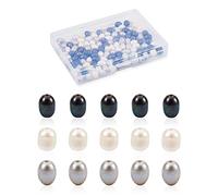Beadthoven 120pcs 7-10mm Natural Oval Freshwater Pearl Beads 1.8mm Big Large Hole Rice Shape Pearls for Leather Cord Beading Necklace Bracelet Jewelry Making DIY Crafts (Assorted Colors)