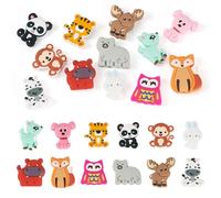 Beadthoven 12Pcs Assorted Animal Silicone Focal Beads for Pens Rabbit Bear Cattle Silicone Beads for Keychains Dog Panda Rubber Loose Spacers for Jewelry Making Bracelets Necklace Lanyards DIY Crafts
