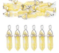 Beadthoven 12pcs Bullet Shape Pendants Epoxy Resin Bullet Charms with Lemon Fruit Polymer Clay Beads inside Alloy Loop for DIY Craft Necklace Jewelry Making, Yellow