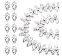 Beadthoven 130Pcs Leaf Glass Beads 2 Strands Electroplate Glass Leaves Beads Strands Fall Leaf Bead Charms for Spring Jewelry Making DIY Bracelet Necklace Earrings