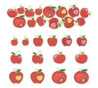 Beadthoven 14 Pcs 7 Styles Apple Dangle Charms Light Gold Apple Fruits Charm Pendants Stainless Steel Enamel Apples Pendants for DIY Bracelet Necklace Jewelry Making