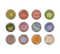 Beadthoven 140pcs Mini Brads Metal Paper Fasteners Mixed Patterns Split Pins for Office Scrap Booking Paper Photo Album Cards Stamping