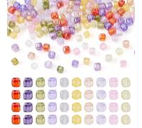 Beadthoven 150pcs 3.5mm Cubic Zirconia Beads Faceted Cube Crystal Beads for Jewelry Making Assorted Sparkle Briolette Mini Loose CZ Stone Diamond Crystal Gem Spacers for Bracelets DIY Beading Supplies