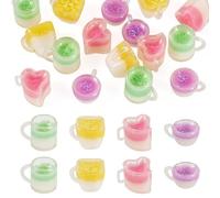 Beadthoven 16Pcs Mini Resin Cups Miniature Dollhouse Accessories Cute 3D Milk Tea Cups Mugs Drink Beverage Cup Model Figurines Kitchen Decorations for Micro Landscape Jewelry Making DIY Crafts