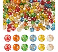 Beadthoven 172pcs/50G Picasso Baking Paint Seed Beads 6mm Art Glass Seed Bead with Metallic Shimmer Small Mini Pony Loose Spacers for Embroidery Necklace Jewelry Making