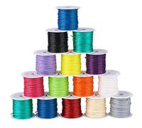 Beadthoven 1mm Waxed Polyester Cord, Random Colors Macrame Twine Bracelet Thread Beading String for Braided Jewelry Necklace Craft Making, 25 Rolls