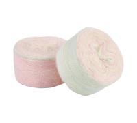 Beadthoven 2 Rolls x 100G Segment Dyed Knitting Yarn 1 mm Soft Thin Mohair Yarn Long Wool Yarns Craft Crochet Yarns for Blanket Pillows Knitting Scarves Sweater Crochet Crafts, Misty Rose Green