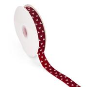 Beadthoven 20 Yards Dark Red Velvet Ribbon with Bowknot Pattern | 25mm Polyester Soft Ribbon Luxurious Velvet Ribbons for Christmas Decoration Gift Wrapping Wreaths Hair Bows