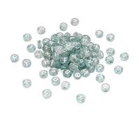 Beadthoven 200pcs Acrylic Alphabet Beads Clear Silver Flat Round A-Z Letter Disc Coin Beads with Glitter Powder for Name Bracelet Jewelry Craft Making