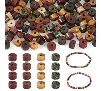 Beadthoven 200pcs Natural Gemstone Heishi Beads 4x2 mm Flat Round Brown Tone Stone Disc Beads for DIY Crafts Bracelet Necklace Earrings Jewelry Making,Hole: 0.7-1 mm
