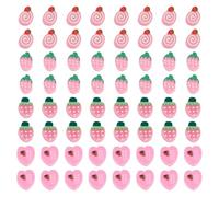 Beadthoven 200Pcs Strawberry Polymer Clay Beads Pink Fruit Loose Spacer Beads Cute Strawberry Fruit Bead Charms for Jewelry Making DIY Crafts Supplies Home Party Decor