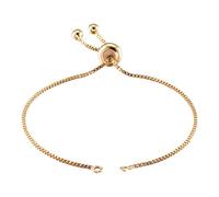 Beadthoven 20pcs 8-5/8 inches Adjustable Slider Bracelet Real 18K Gold Plated Box Chain Connector Slider Extender Chains with Ball Charms Ends for Jewelry Making