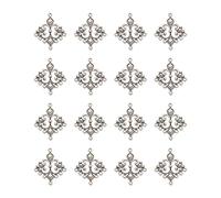 Beadthoven 20pcs Antique Silver Tibetan Style Dangle Chandelier Component Links Hollow Rhombus Charms Beads Connectors for Dream Catcher Necklace Dangle Earrings Jewelry Making