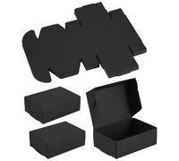 Beadthoven 20Pcs Black Foldable Paper Boxes Cardboard Present Box Square Jewelry Box for DIY Handmade Soap Candy Chocolate Favor Wedding Birthday Crafts Packaging 8.3x6x3 cm