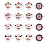 Beadthoven 20Pcs Mini Coffee Cup Resin Coffee Mug Miniature Cute 3D Drunk Food Figures Small Tiny Beverage Tableware Ornaments for Micro Landscape Home Dollhouse Halloween Accessories Desktop Decor