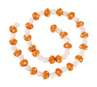 Beadthoven 25Pcs Lampwork Mushroom Beads Creative Cartoon Mushroom Shape Glass Beads Vegetable Lampwork Glass Bead for Jewelry Necklace Bracelet Earring Making, Orange